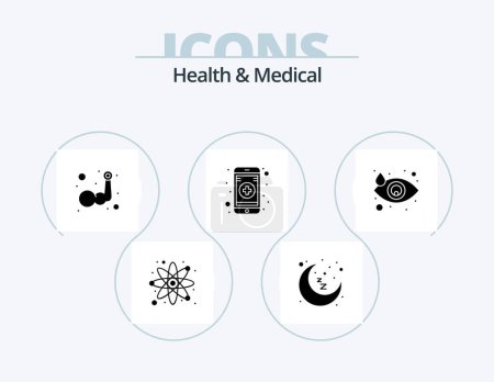 Illustration for Health And Medical Glyph Icon Pack 5 Icon Design. eye. crying. arm. mobile app. medical - Royalty Free Image