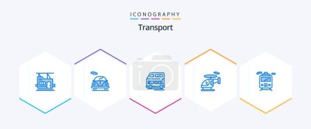 Téléchargez les illustrations : Transport 25 Blue icon pack including . transportation. transport. transport. vehicle - en licence libre de droit