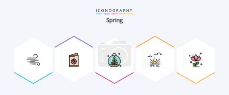 Illustration for Spring 25 FilledLine icon pack including floral. spring. growing. light. sun - Royalty Free Image
