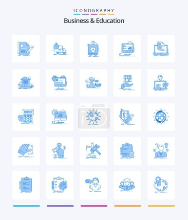 Ilustración de Creative Business And Education 25 Blue icon pack  Such As presentation. analytics. transport. health. product - Imagen libre de derechos