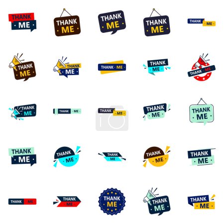 Téléchargez les illustrations : Say Thank You in a Big Way with Our Pack of 25 Thank Me Banners - en licence libre de droit