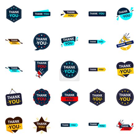 Illustration for 25 Unique Vector Icons to express your gratitude - Royalty Free Image