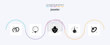 Illustration for Jewellery Glyph 5 Icon Pack Including . jewelry. jewelry. diamond. jewelry - Royalty Free Image