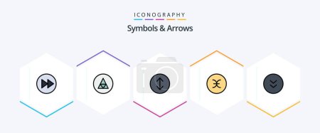 Illustration for Symbols and Arrows 25 FilledLine icon pack including circle. symbols. symbolism. symbolism. pisces - Royalty Free Image