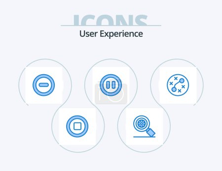 Illustration for User Experience Blue Icon Pack 5 Icon Design. . infection. minus. germs. pause - Royalty Free Image