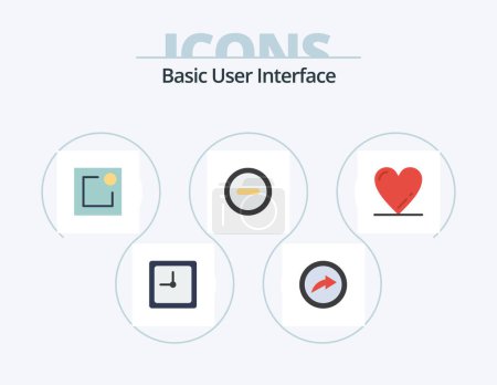 Téléchargez les illustrations : Basic Flat Icon Pack 5 Icon Design. . . notification. love. heart - en licence libre de droit