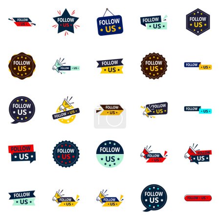 Ilustración de 25 Professionally-Designed Follow Us Banners for Instagram and Facebook - Imagen libre de derechos