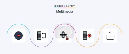 Illustration for Multimedia Line Filled Flat 5 Icon Pack Including . ui. gateway. multimedia. delete - Royalty Free Image