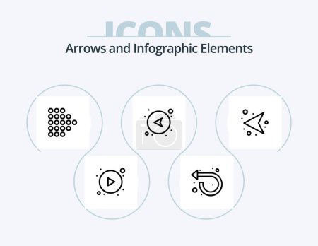 Illustration for Arrow Line Icon Pack 5 Icon Design. . network. full - Royalty Free Image