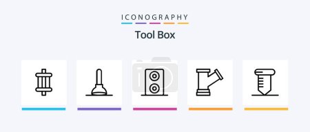 Téléchargez les illustrations : Tools Line 5 Icon Pack Including . carpentry. construction. Creative Icons Design - en licence libre de droit