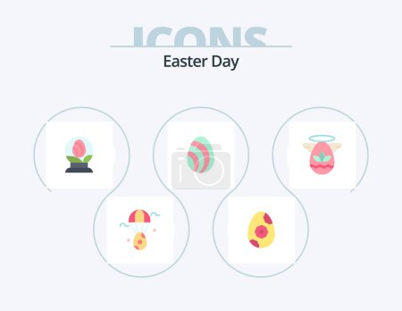 Illustration for Easter Flat Icon Pack 5 Icon Design. easter. angle. globe. spring. eastre - Royalty Free Image