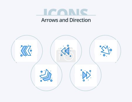 Téléchargez les illustrations : Arrow Blue Icon Pack 5 Icon Design. . . left. right. arrow - en licence libre de droit