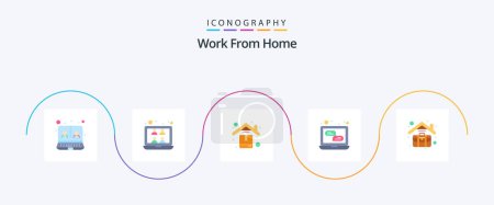 Illustration for Work From Home Flat 5 Icon Pack Including case. communication. delivery. web. chat - Royalty Free Image