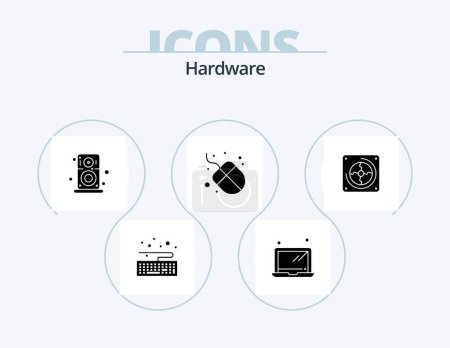 Illustration for Hardware Glyph Icon Pack 5 Icon Design. . computer. player. hardware. mouse - Royalty Free Image