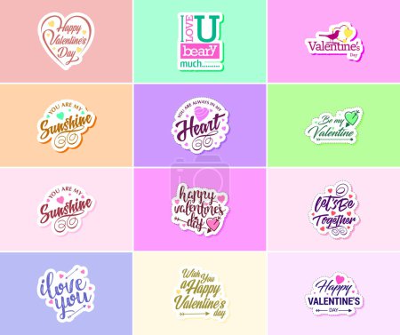 Téléchargez les illustrations : Valentine's Day Sticker: A Time for Romance and Creative Expression - en licence libre de droit
