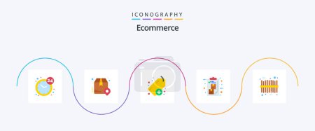 Illustration for Ecommerce Flat 5 Icon Pack Including package. delivery. place. clipboard. tag - Royalty Free Image