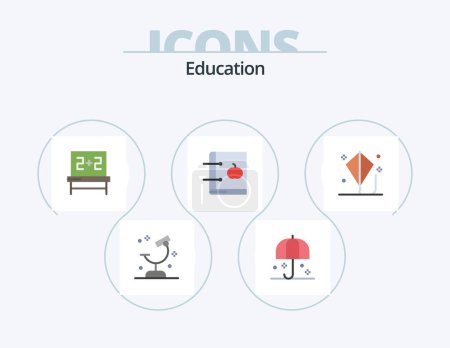 Illustration for Education Flat Icon Pack 5 Icon Design. learning. education. safety. book. studies - Royalty Free Image