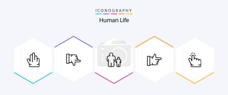 Illustration for Human 25 Line icon pack including . hand. father. finger. vote - Royalty Free Image