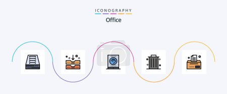 Illustration for Office Line Filled Flat 5 Icon Pack Including . business. business - Royalty Free Image