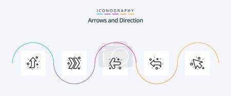 Illustration for Arrow Line 5 Icon Pack Including . left. left. arrow - Royalty Free Image
