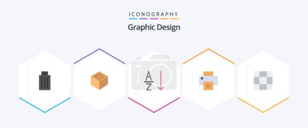 Ilustración de Design 25 Flat icon pack including . . order. mesh. printing - Imagen libre de derechos