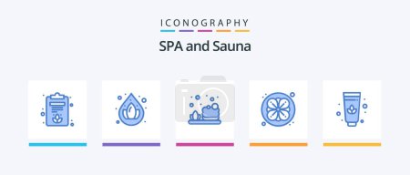 Téléchargez les illustrations : Sauna Blue 5 Icon Pack Including . soap. lotus. Creative Icons Design - en licence libre de droit