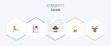 Téléchargez les illustrations : Canada 25 Flat icon pack including . canada. hat. arctic. canada - en licence libre de droit