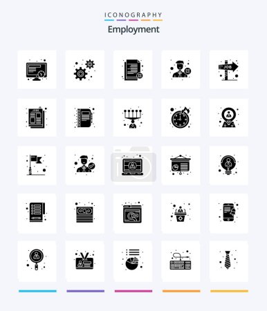 Illustration for Creative Employment 25 Glyph Solid Black icon pack  Such As post. ad. office. opportunity. choice - Royalty Free Image