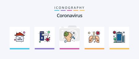 Téléchargez les illustrations : Coronavirus Line Filled 5 Icon Pack Including nose. doorknob. virus. news. Creative Icons Design - en licence libre de droit