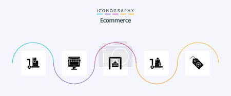 Illustration for Ecommerce Glyph 5 Icon Pack Including label. cart. ecommerce. shop. ecommerce - Royalty Free Image