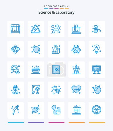 Ilustración de Creative Science 25 Blue icon pack  Such As science. dna. cell. science. test - Imagen libre de derechos