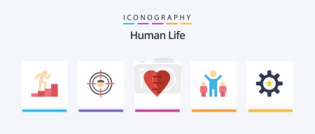 Illustration for Human Flat 5 Icon Pack Including management. hr. heart. people. company. Creative Icons Design - Royalty Free Image