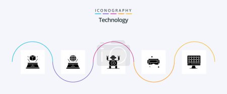 Ilustración de Technology Glyph 5 Icon Pack Including technology. smart. presentation. google glass. device - Imagen libre de derechos
