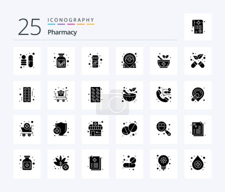 Illustration for Pharmacy 25 Solid Glyph icon pack including alternative. pharmacy. pharmacy. medicine. location - Royalty Free Image