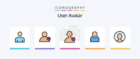 Ilustración de User Line Filled 5 Icon Pack Including person. human. account. account. interface. Creative Icons Design - Imagen libre de derechos