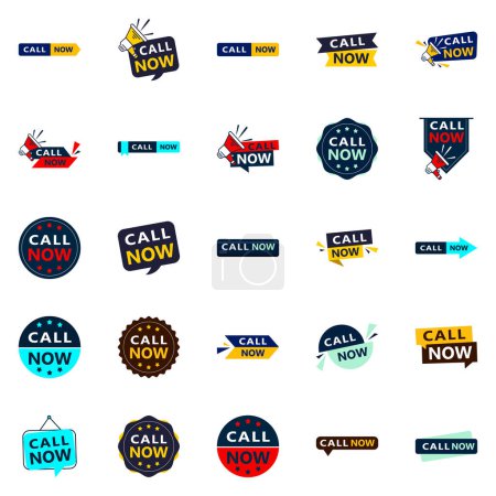Ilustración de 25 Versatile Typographic Banners for promoting calls across platforms - Imagen libre de derechos