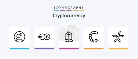 Téléchargez les illustrations : Cryptocurrency Line 5 Icon Pack Including alternative currency. crypto currency. lisk. crypto. vertcoin. Creative Icons Design - en licence libre de droit