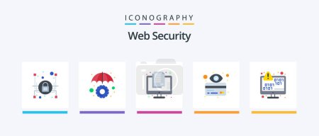 Illustration for Web Security Flat 5 Icon Pack Including data encryption. hacker. confidential. credit card. atm. Creative Icons Design - Royalty Free Image