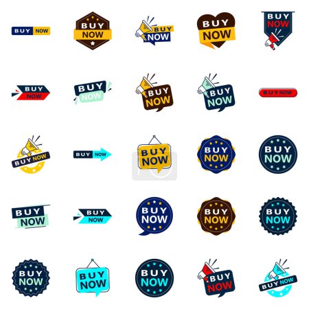 Ilustración de 25 Versatile Typographic Banners for promoting buying across media - Imagen libre de derechos