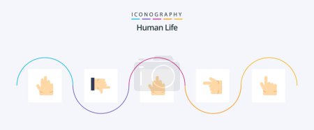 Illustration for Human Flat 5 Icon Pack Including . hand. high five. forefinger. left - Royalty Free Image