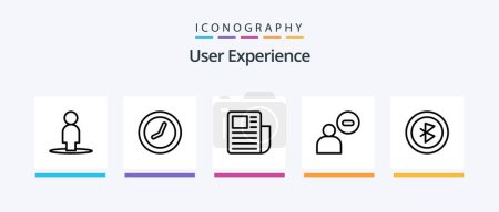 Téléchargez les illustrations : User Experience Line 5 Icon Pack Including . map. preferences. compass. profile. Creative Icons Design - en licence libre de droit