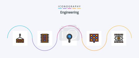 Illustration for Engineering Line Filled Flat 5 Icon Pack Including construction. eye. connect. construction. panel - Royalty Free Image