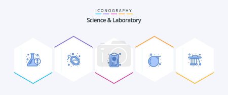 Illustration for Science 25 Blue icon pack including science. pendulum. clipboard. virus. bomb - Royalty Free Image