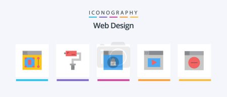 Illustration for Web Design Flat 5 Icon Pack Including minimize. design. web. web. design. Creative Icons Design - Royalty Free Image