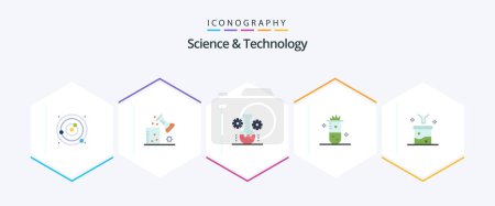 Illustration for Science And Technology 25 Flat icon pack including chemistry. alcoholic fermentation. science of matter. technology lab. lab management - Royalty Free Image