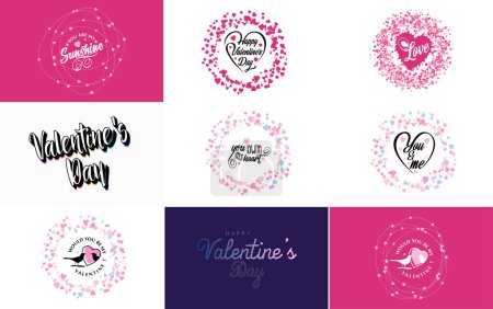 Illustration for Happy Women's Day lettering typography poster with a heart International Woman's Day invitation design - Royalty Free Image