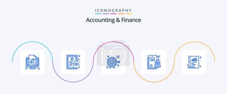 Illustration for Accounting And Finance Blue 5 Icon Pack Including chart. mortgage. darts. housing. advice - Royalty Free Image