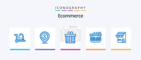 Illustration for Ecommerce Blue 5 Icon Pack Including building. shopping. percentage. ecommerce. shopping. Creative Icons Design - Royalty Free Image