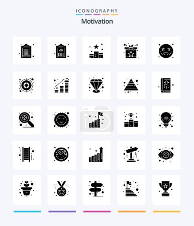 Illustration for Creative Motivation 25 Glyph Solid Black icon pack  Such As surprise. reward. media. present. social - Royalty Free Image