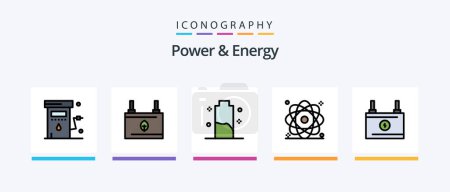 Ilustración de Power And Energy Line Filled 5 Icon Pack Including electricity. power. power. plug. energy. Creative Icons Design - Imagen libre de derechos